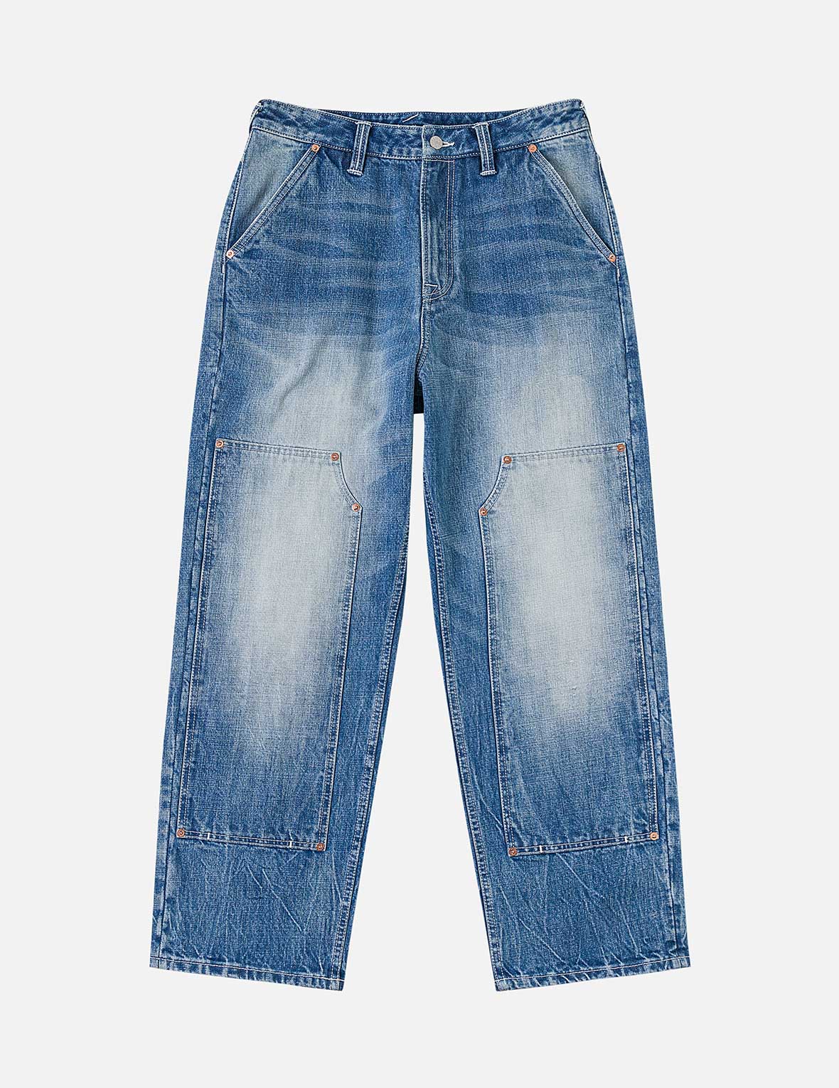 Seagull Print Double Knee Jeans